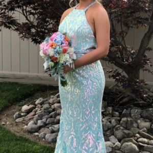 Beautiful Rachel Allen Sequined Gown